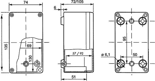 Eurolamp Surface Mounted Electrical Box Branching Watertight IP65 in Gray Color