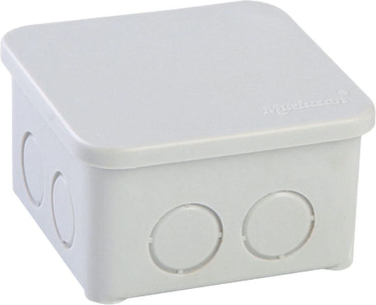 Eurolamp Surface Mounted Electrical Box Branching IP44 (80x80x40mm) in Gray Color