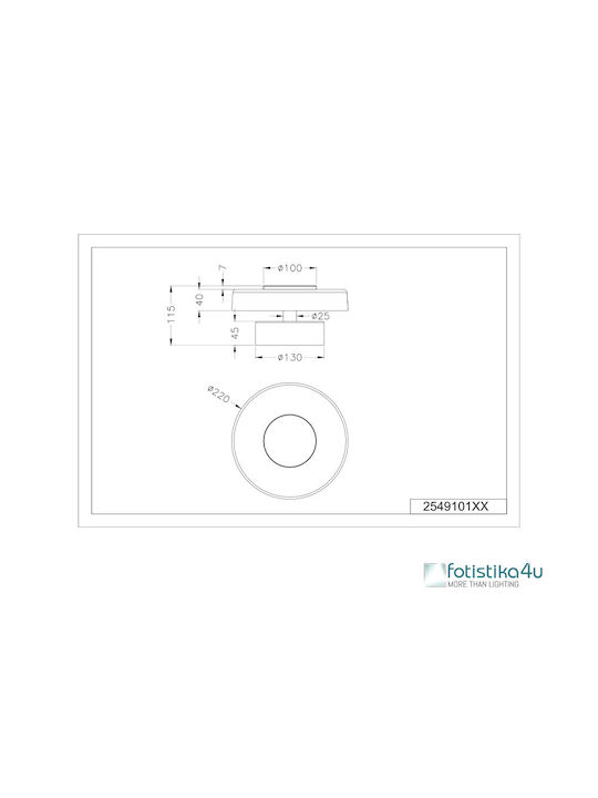 Trio Lighting Modern Lumină de Perete și Comutator Negru