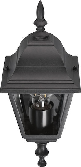 Trio Lighting Осветително тяло За стена с фасунга E27 Черен 14x19x14см.