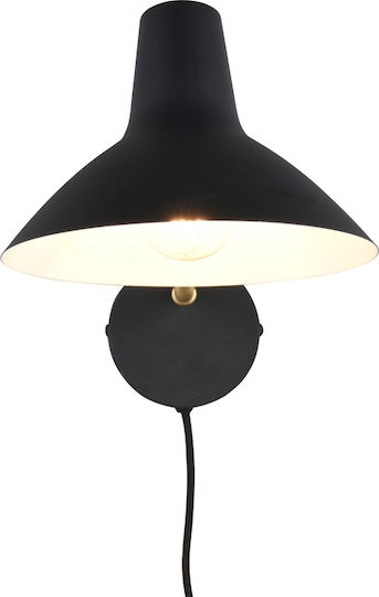 Trio Lighting Modern Leuchte Wand Steckdose mit Fassung E27 Schwarz 20cm