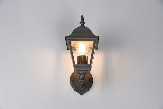 Trio Lighting Осветително тяло За стена с фасунга E27 Черен 14x19x14см.