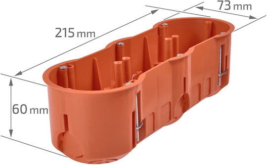 PAWBOL Cutie electrică pentru montaj exterior pentru gips-carton IP30 în culoarea Portocaliu
