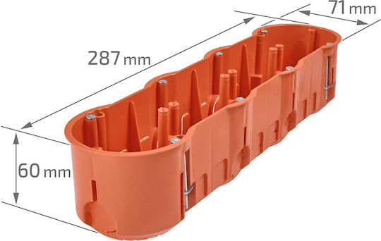 PAWBOL Surface Mounted Electrical Box for Drywall IP30 in Orange Color