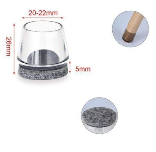Protecții transparente pentru picioarele scaunelor, rotunde, 20-22mm 3224 Oem Protecții transparente pentru picioarele scaunelor, rotunde, 20-22mm 3224 Oem