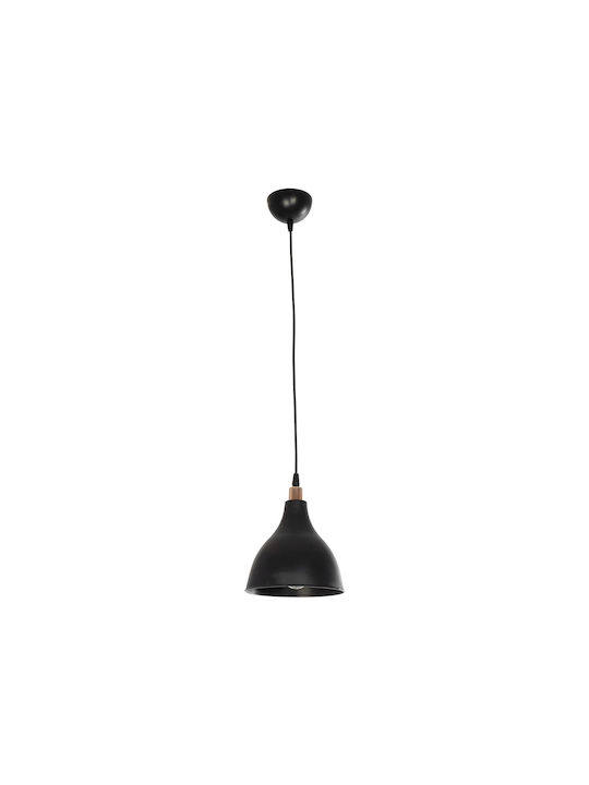 GloboStar Rade Pendant Light Black Bell with Socket E27 17.5x17.5x56cm