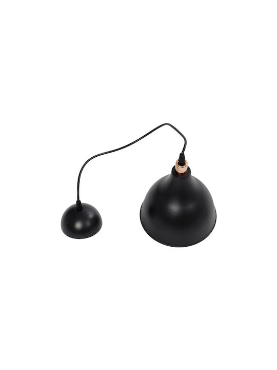 GloboStar Rade Pendant Light Black Bell with Socket E27 17.5x17.5x56cm