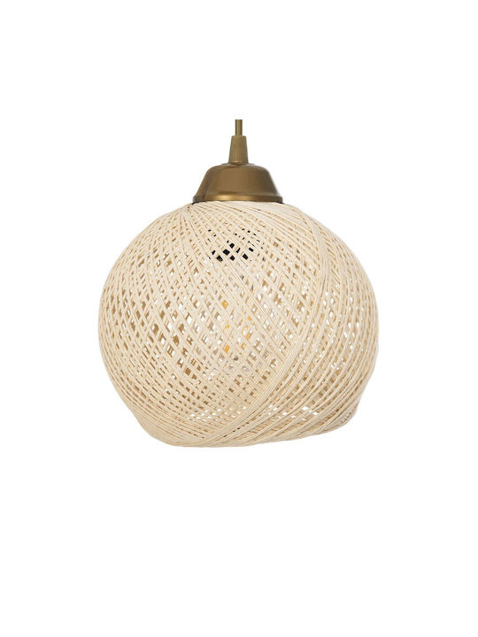 GloboStar Yasam Pendant Light Beige Boho with Rope for Socket E27 35x35x80cm