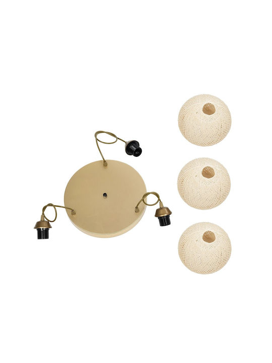 GloboStar Yasam Pendant Light Beige Boho with Rope for Socket E27 35x35x80cm