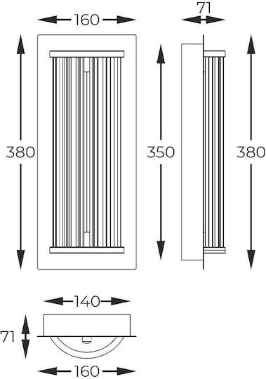 Zuma Line Lamp Wall with Integrated LED and Adjustable White Light Gold 38x7.1cm