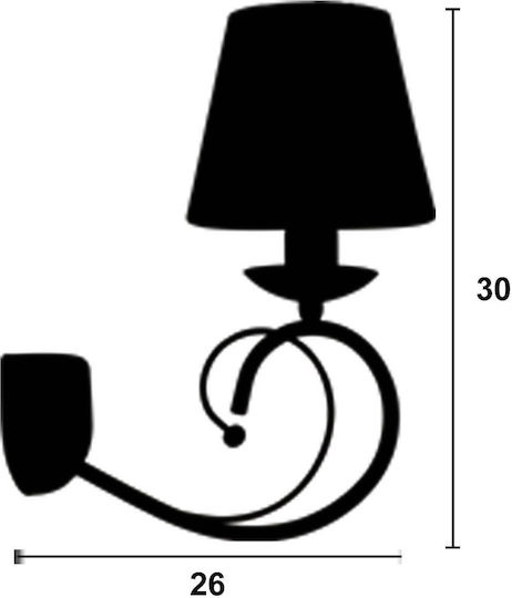 ArkoLight Leuchte Wand mit Fassung E14 Braun 30x26x40cm