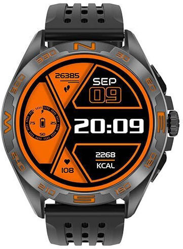 NO.1 M1 Smartwatch με Παλμογράφο (Μαύρη Κάσα / Μαύρο Λουρί Σιλικόνης)