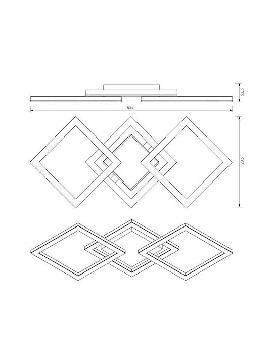 Vivalux Ceiling Mount Light 63.5cm Black with Integrated LED