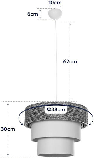 GloboStar Level Pendant Light Bronze with Socket E27 38x38x95cm