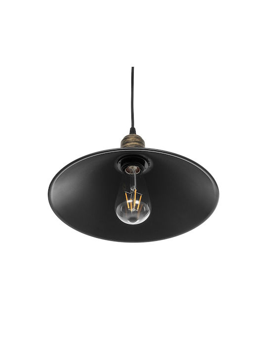 GloboStar Ferro Pendant Light Black Bell with Socket E27 30x30x90cm