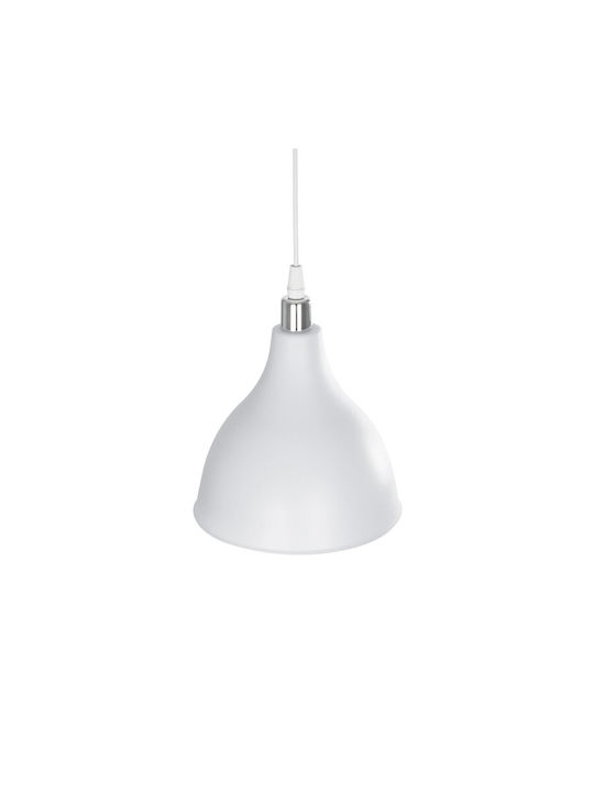 GloboStar Rade Pendant Light White Bell with Socket E27 17.5x17.5x56cm