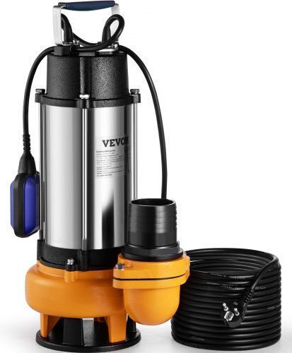 Submersible Pump Float Stainless Steel Flow Rate 60000 L H 2200 W Outlet 3” Height 18 M Ipx8 Power Cable Length 10 M