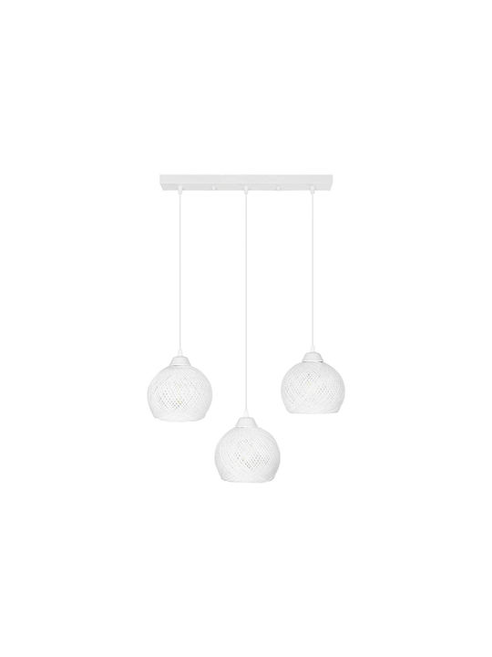 GloboStar Yasam Lustră Alb Boem cu frânghie pentru Dulie E27 55x25x80cm.
