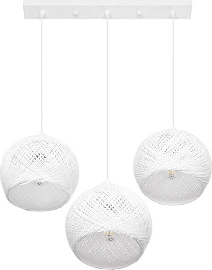 GloboStar Yasam Pendant Light White Boho with Rope for Socket E27 55x25x80cm