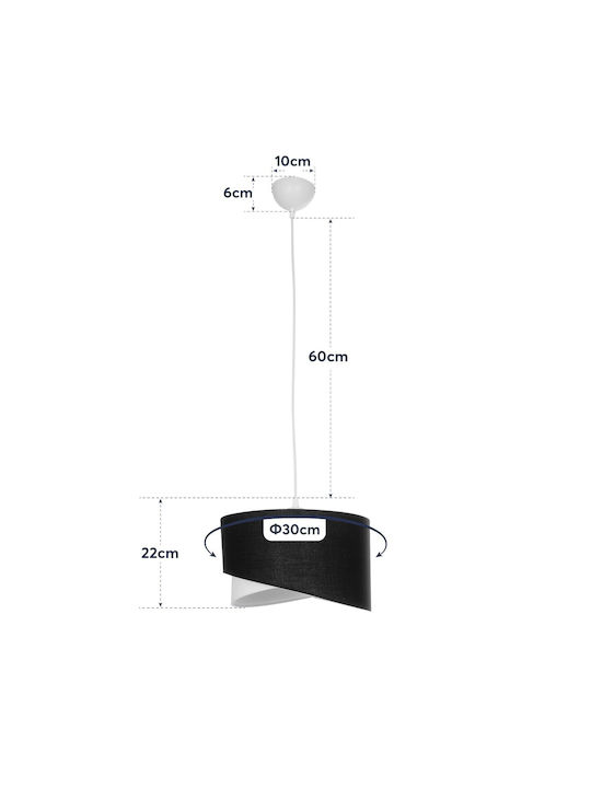 GloboStar Lili Κρεμαστό Φωτιστικό Μαύρο με Ντουί E27 38x38x95εκ.