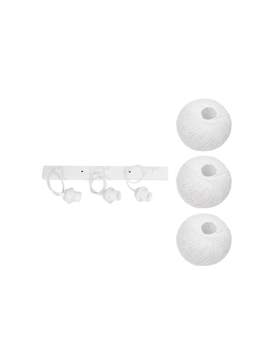 GloboStar Yasam Lustră Alb Boem cu frânghie pentru Dulie E27 55x25x80cm.