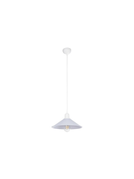 GloboStar Ferro Pendant Light White Bell with Socket E27 30x30x90cm