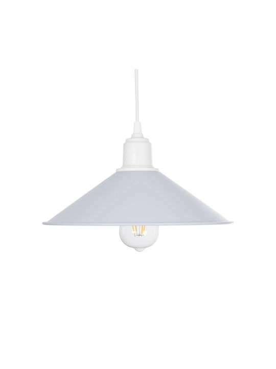 GloboStar Ferro Pendant Light White Bell with Socket E27 30x30x90cm