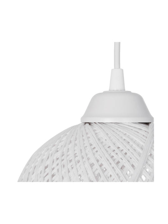 GloboStar Yasam Lustră Alb Boem cu frânghie pentru Dulie E27 55x25x80cm.
