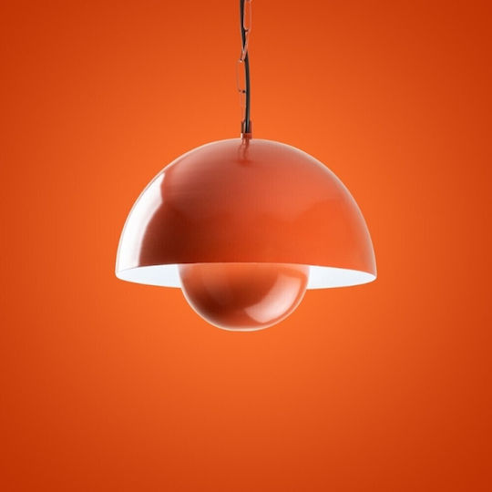 Opviq Kure Pendant Light Orange with Socket E27 30x30x70cm