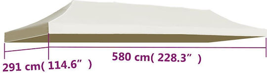 vidaXL Κάλυμμα για Κιόσκι Εκρού με Επίστρωση PVC 3x6m