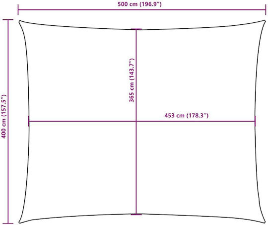 vidaXL Rectangular Shade Sail Beige with PU Coating 4x5m