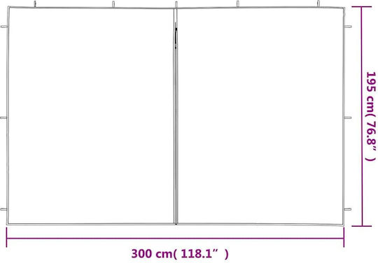 vidaXL Seite für Kiosk Grün 1.95x3m