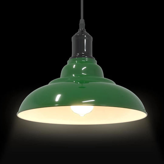 vidaXL Adjustable Green Pendant Ceiling Light with E27 Socket 31x31cm