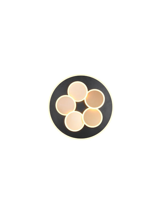 Trio Lighting Πλαφονιέρα Οροφής 49εκ. Μαύρη με Ενσωματωμένο LED και Τηλεχειριστήριο