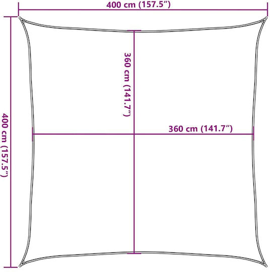 vidaXL Square Shade Sail Blue 4x4m 160gr/m²
