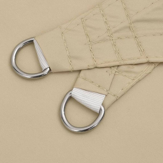 vidaXL Rectangular Shade Sail Beige With Hoop & with PU Coating 4x6m