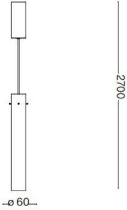 Ideal Lux Flam Pendant Light Pink 6x6x270cm