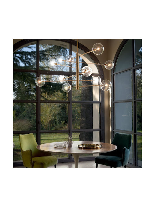 Ideal Lux Equinoxe Κρεμαστό Φωτιστικό Ασημί για 12 Λαμπτήρες G4