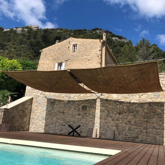 Showood Τετράγωνο Πανί Σκίασης Καφέ 2x2m