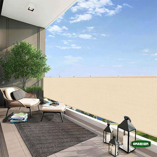 Grasher Rectangular Shade Divider Ecru With Hoop 0.75x6m 160gr/m²