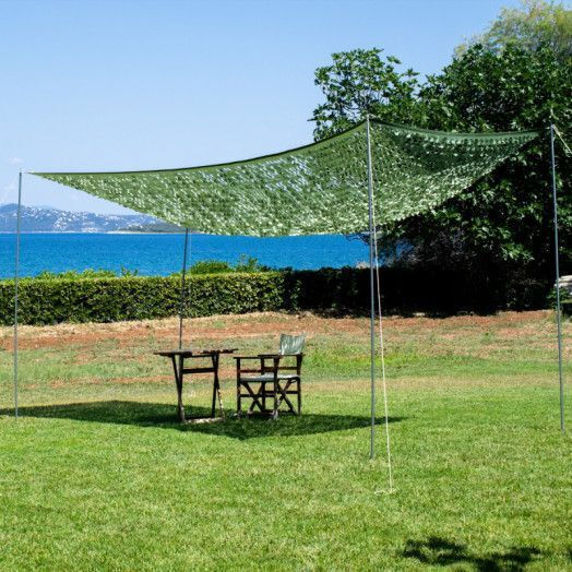 Home & Camp Rectangular Camouflage Net Khaki With Hoop 2x3m