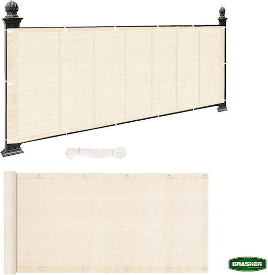 Grasher Rectangular Shade Divider Ecru With Hoop 0.75x6m 160gr/m²