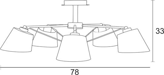 ArkoLight Κρεμαστό Φωτιστικό Ασημί με Ντουί E27 5x5εκ.