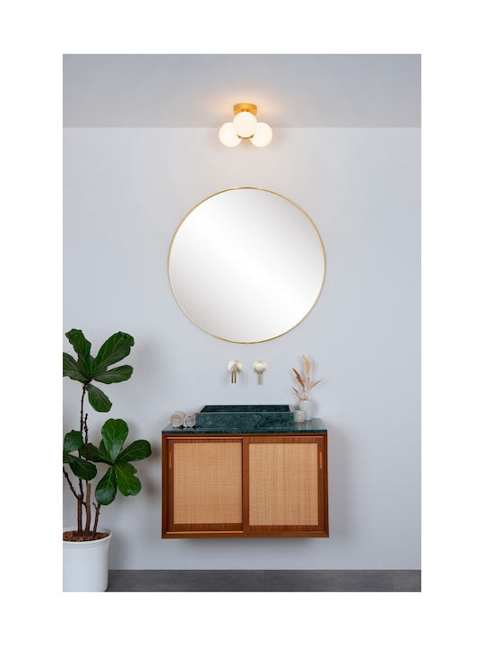 Lucide Lightning Ceiling Mount Light Bathroom 28cm Gold with Socket G9