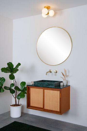 Lucide Lightning Ceiling Mount Light Bathroom 28cm Gold with Socket G9