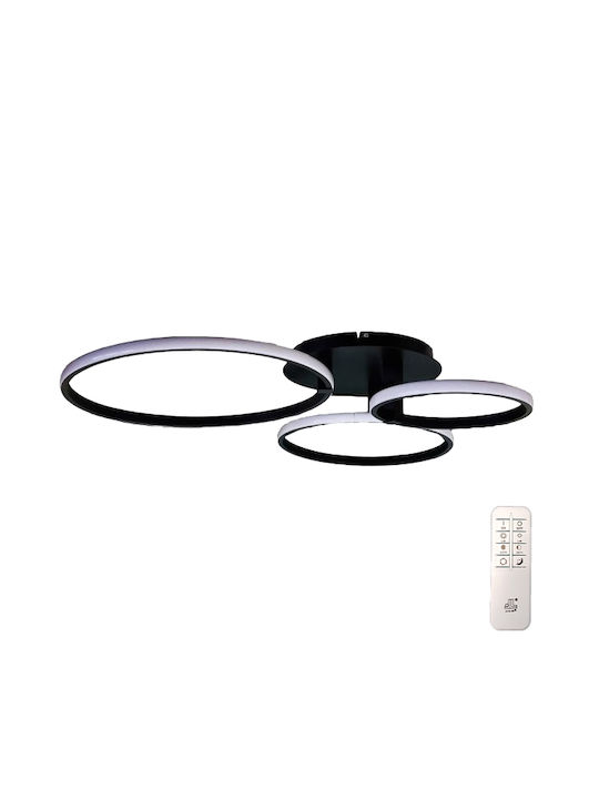 Metanor Ceiling Mount Light Black with Integrated LED and Remote Control