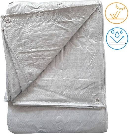 Sidirela Wasserdicht Plane 120gr/m² 12x8m. Licht Typ Silber