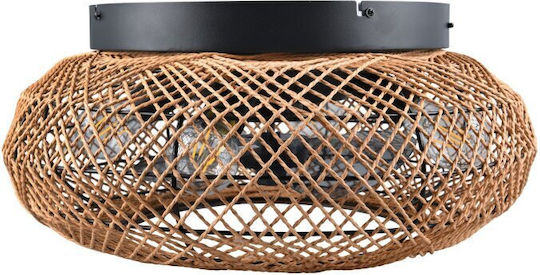 Trio Lighting Lillesand Πλαφονιέρα 50cm με Φως Καφέ