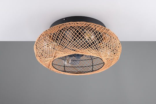 Trio Lighting Lillesand Πλαφονιέρα 50cm με Φως Καφέ
