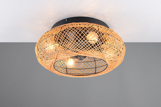 Trio Lighting Lillesand Πλαφονιέρα 50cm με Φως Καφέ